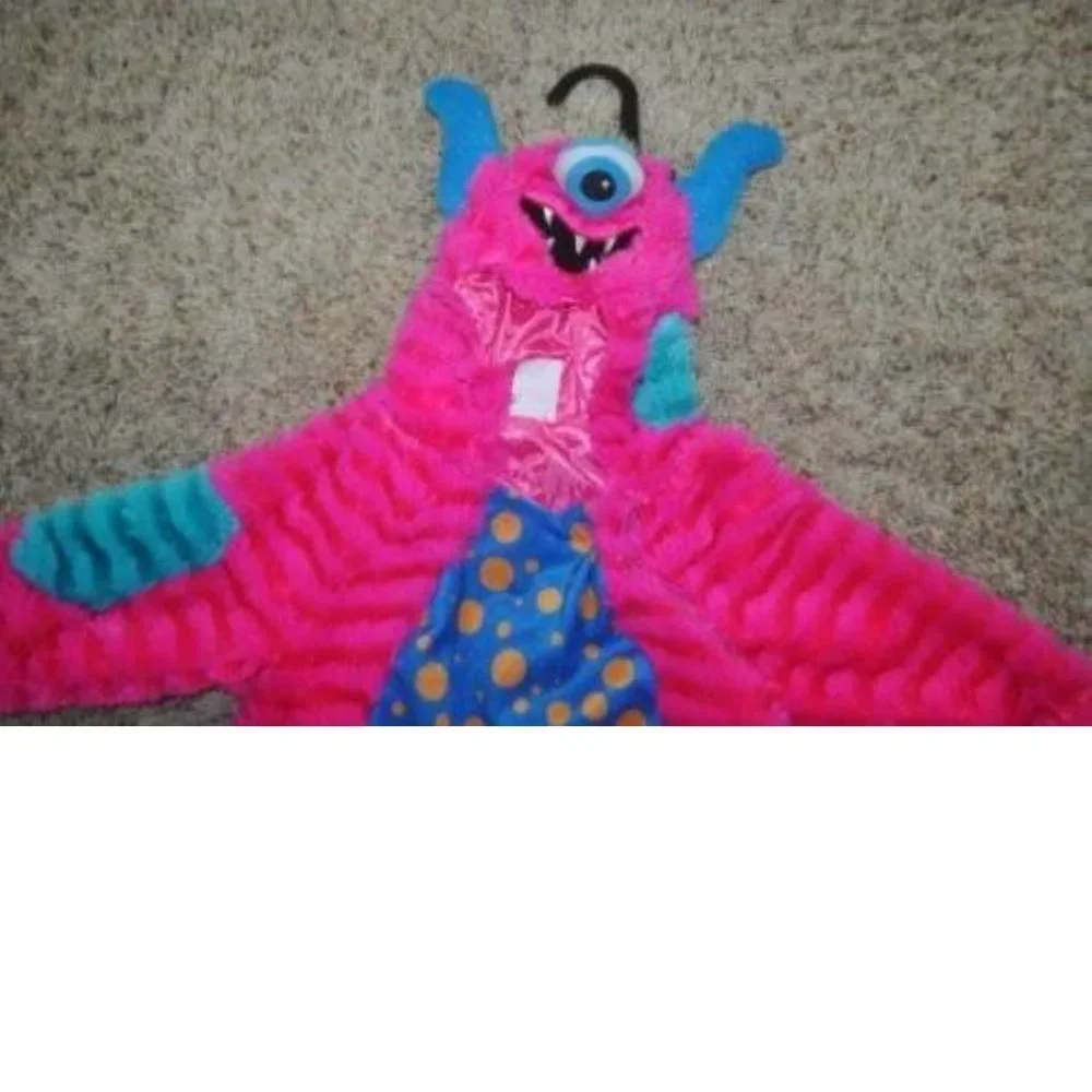 Pink Monster 6/12 months Halloween Costume 1Pc Plush Hooded Footed Infant Baby